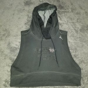 Redbox crop sleeveless hoodie